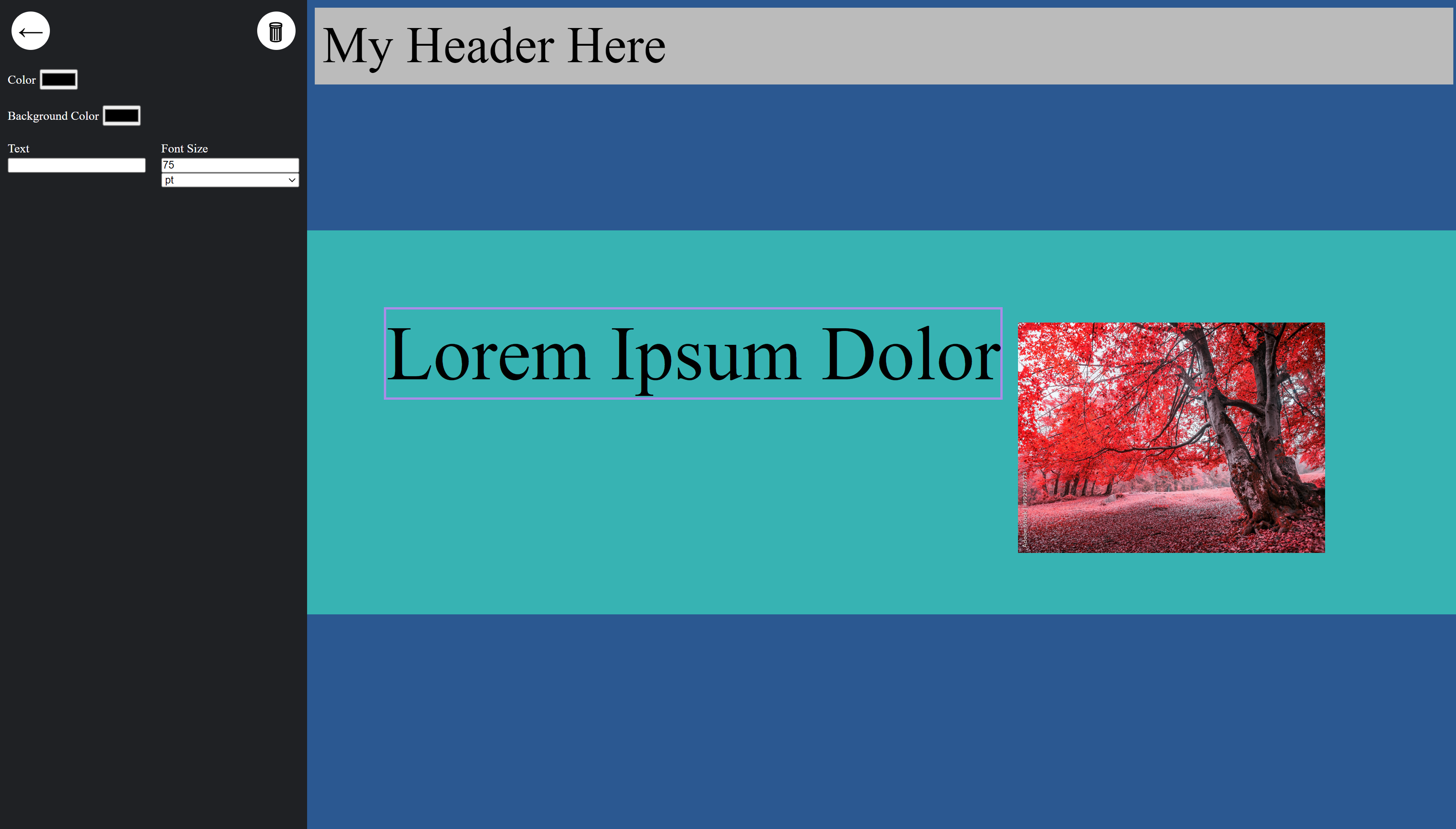 page builder app preview