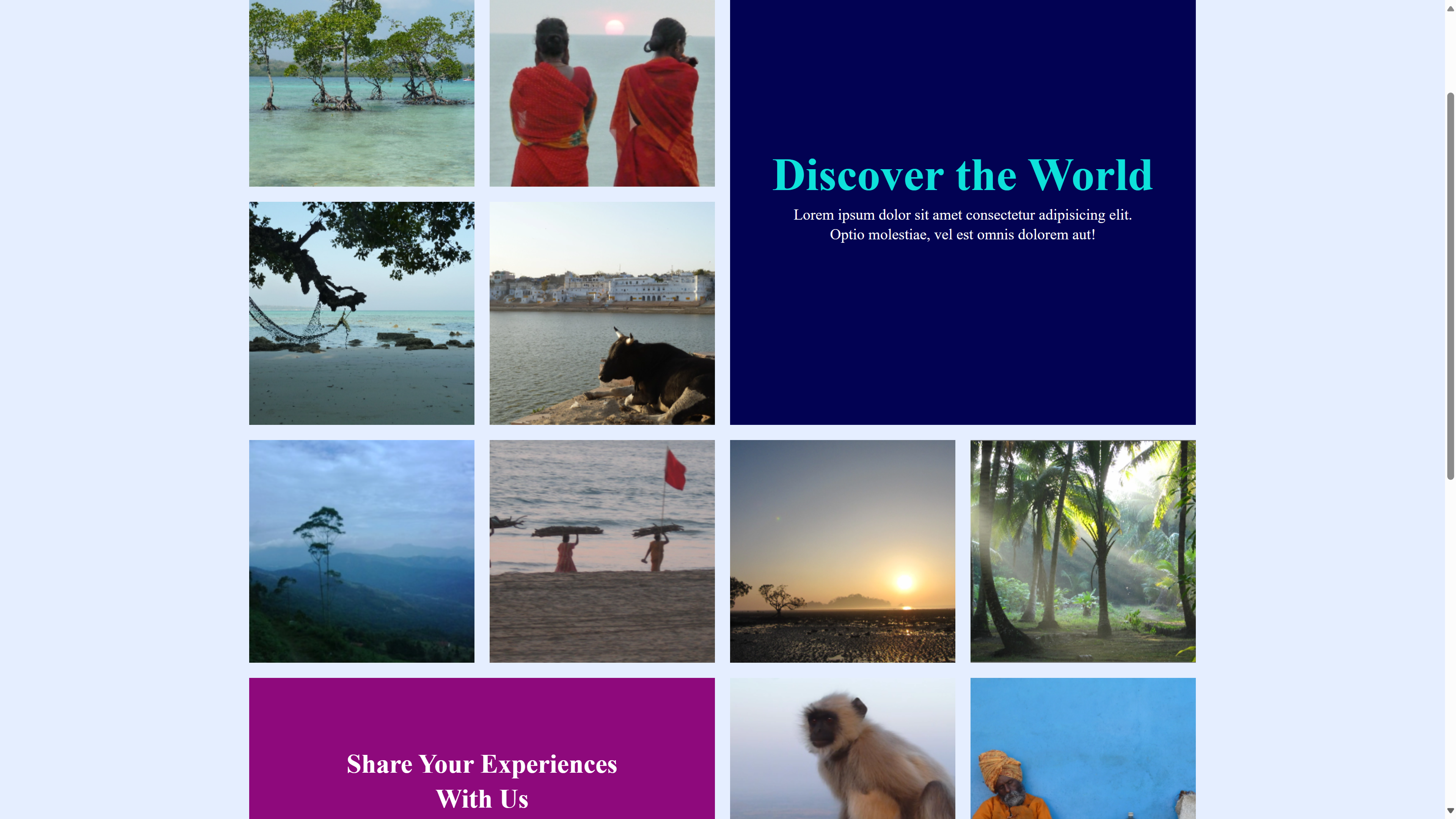 discover the world landing page preview